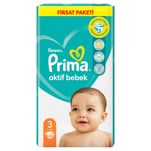 پوشک چسبی پریما پمپرز اونتاژ سایز3 بسته 62 عددی