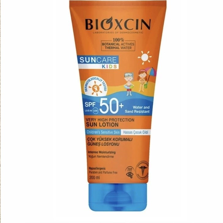 ضد آفتاب کودک بیوکسین SPF50+ مناسب پوست های حساس حجم 200 میل